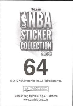 2013-14 Panini Stickers #64 Joakim Noah Back