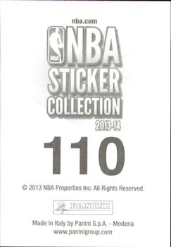 2013-14 Panini Stickers #110 Kyle Korver Back