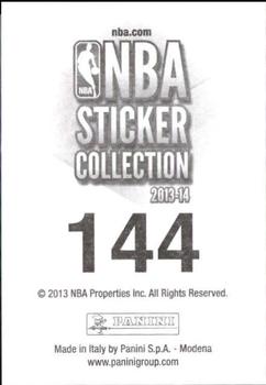 2013-14 Panini Stickers #144 Tobias Harris Back