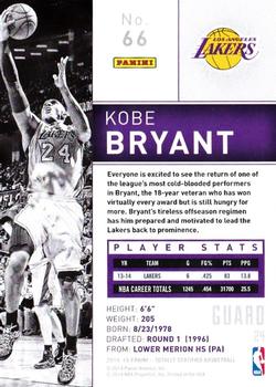 2014-15 Panini Totally Certified #66 Kobe Bryant Back