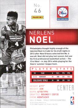 2014-15 Panini Totally Certified #46 Nerlens Noel Back