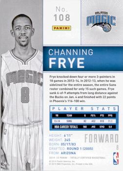 2014-15 Panini Totally Certified #108 Channing Frye Back