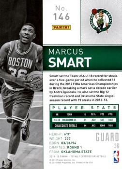 2014-15 Panini Totally Certified #146 Marcus Smart Back