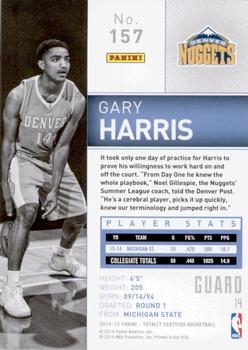 2014-15 Panini Totally Certified #157 Gary Harris Back