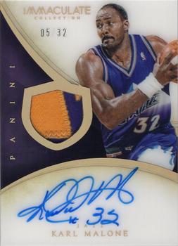 2013-14 Panini Immaculate Collection - Patches Autographs Jersey Number #166 Karl Malone Front