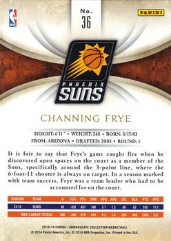 2013-14 Panini Immaculate Collection - Gold #36 Channing Frye Back