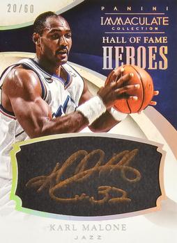 2013-14 Panini Immaculate Collection - HOF Heroes Signatures #30 Karl Malone Front