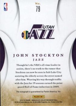 2013-14 Panini Immaculate Collection - Ink #79 John Stockton Back