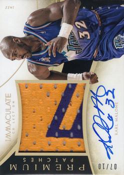 2013-14 Panini Immaculate Collection - Premium Autograph Patches Gold #67 Karl Malone Front
