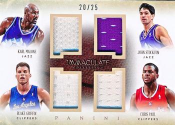 2013-14 Panini Immaculate Collection - Quad Materials #21 Chris Paul / Karl Malone / Blake Griffin / John Stockton Front