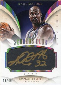 2013-14 Panini Immaculate Collection - Scorers Club Autographs #16 Karl Malone Front