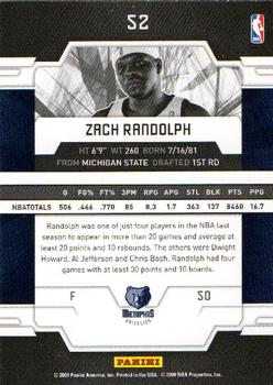 2009-10 Donruss Elite - Retail #52 Zach Randolph Back