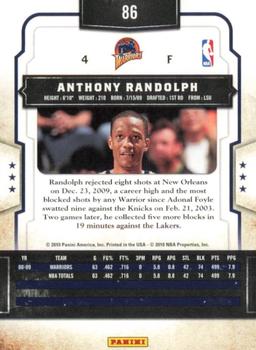 2009-10 Panini Classics #86 Anthony Randolph Back