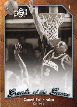 2009-10 Upper Deck Greats of the Game #5 Shareef Abdur-Rahim Front