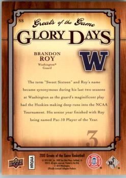 2009-10 Upper Deck Greats of the Game #88 Brandon Roy Back