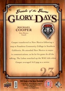 2009-10 Upper Deck Greats of the Game #92 Michael Cooper Back
