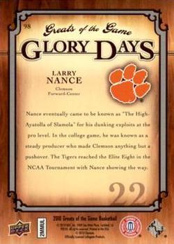 2009-10 Upper Deck Greats of the Game #98 Larry Nance Back