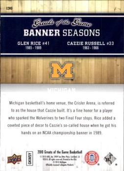 2009-10 Upper Deck Greats of the Game #136 Cazzie Russell / Glen Rice Back