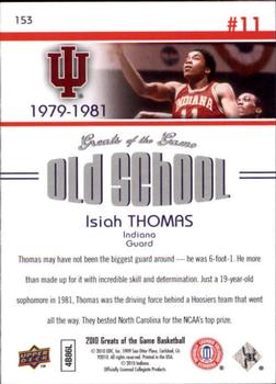 2009-10 Upper Deck Greats of the Game #153 Isiah Thomas Back