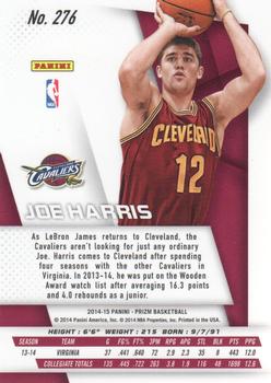 2014-15 Panini Prizm #276 Joe Harris Back