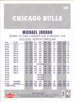 2007 Fleer Michael Jordan #33 Michael Jordan Back