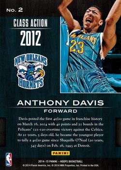 2014-15 Hoops - Class Action #2 Anthony Davis Back