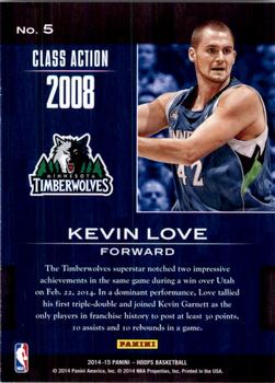 2014-15 Hoops - Class Action #5 Kevin Love Back