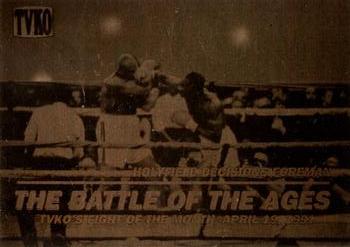 1991 Kayo Heavyweight Holograms #NNO The Battle of the Ages (Evander Holyfield vs George Foreman) Front