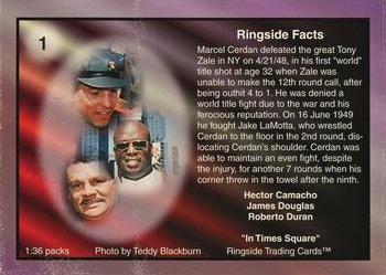 1996 Ringside - Spotlights In The Ring Silver #1 Hector Camacho / Buster Douglas / Roberto Duran Back