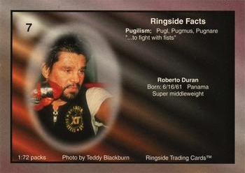 1996 Ringside - Spotlights In The Ring Silver #7 Roberto Duran Back
