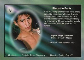 1996 Ringside - Spotlights In The Ring Silver #8 Miguel Angel Gonzalez Back