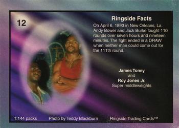 1996 Ringside - Spotlights In The Ring Silver #12 Roy Jones Jr. / James Toney Back