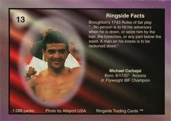 1996 Ringside - Spotlights In The Ring Silver #13 Michael Carbajal Back