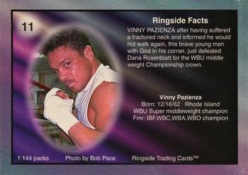 1996 Ringside - Spotlights In The Ring Silver #11 Vinny Pazienza Back