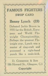 1947 D. Cummings & Son Famous Fighters #19 Benny Lynch Back