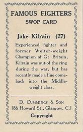 1947 D. Cummings & Son Famous Fighters #27 Jake Kilrain Back