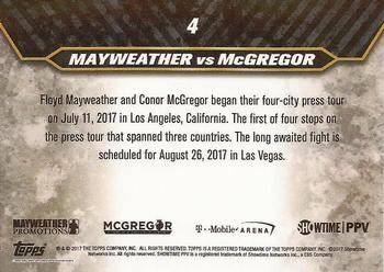 2017 Topps On Demand  Mayweather vs McGregor Road to August 26th #4 The Face Off - 7.11.17 Back