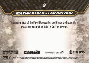 2017 Topps On Demand  Mayweather vs McGregor Road to August 26th #9 The Face Off - 7.12.17 Back
