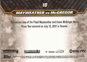 2017 Topps On Demand  Mayweather vs McGregor Road to August 26th #10 Mayweather and McGregor Taunt Each Other Back