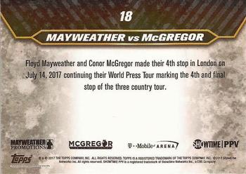 2017 Topps On Demand  Mayweather vs McGregor Road to August 26th #18 The Face Off - 7.14.17 Back