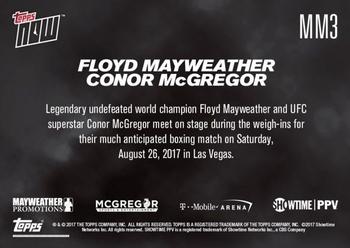 2017 Topps Now Mayweather/McGregor #MM3 Floyd Mayweather / Conor McGregor Back