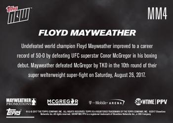 2017 Topps Now Mayweather/McGregor #MM4 Floyd Mayweather Back