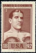 1964 Slania Stamps World Champion Boxers #2 James J. Corbett Front