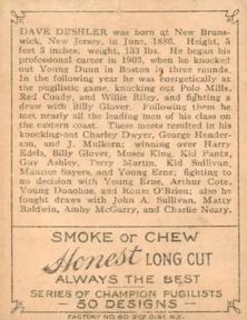 1911 American Tobacco Co. Champion Pugilists (T219) #NNO Dave Deshler Back