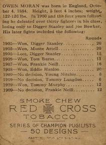 1911 American Tobacco Co. Champion Pugilists (T219) #NNO Owen Moran Back
