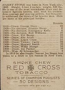 1911 American Tobacco Co. Champion Pugilists (T219) #NNO Harry Stone Back