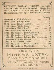 1911 American Tobacco Co. Champion Pugilists (T219) #NNO Battling Hurley Back