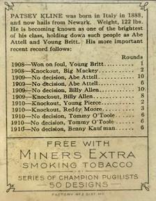 1911 American Tobacco Co. Champion Pugilists (T219) #NNO Patsey Kline Back