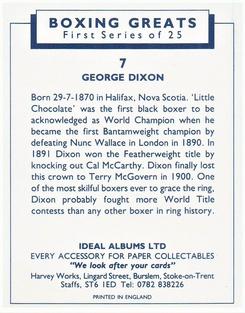 1991 Ideal Albums Boxing Greats #7 George Dixon Back