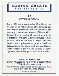 1991 Ideal Albums Boxing Greats #12 Peter Jackson Back